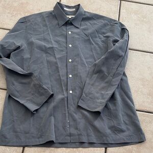 Lightweight Men's Shirt Jacket in Charcoal Gray - Classic Collar